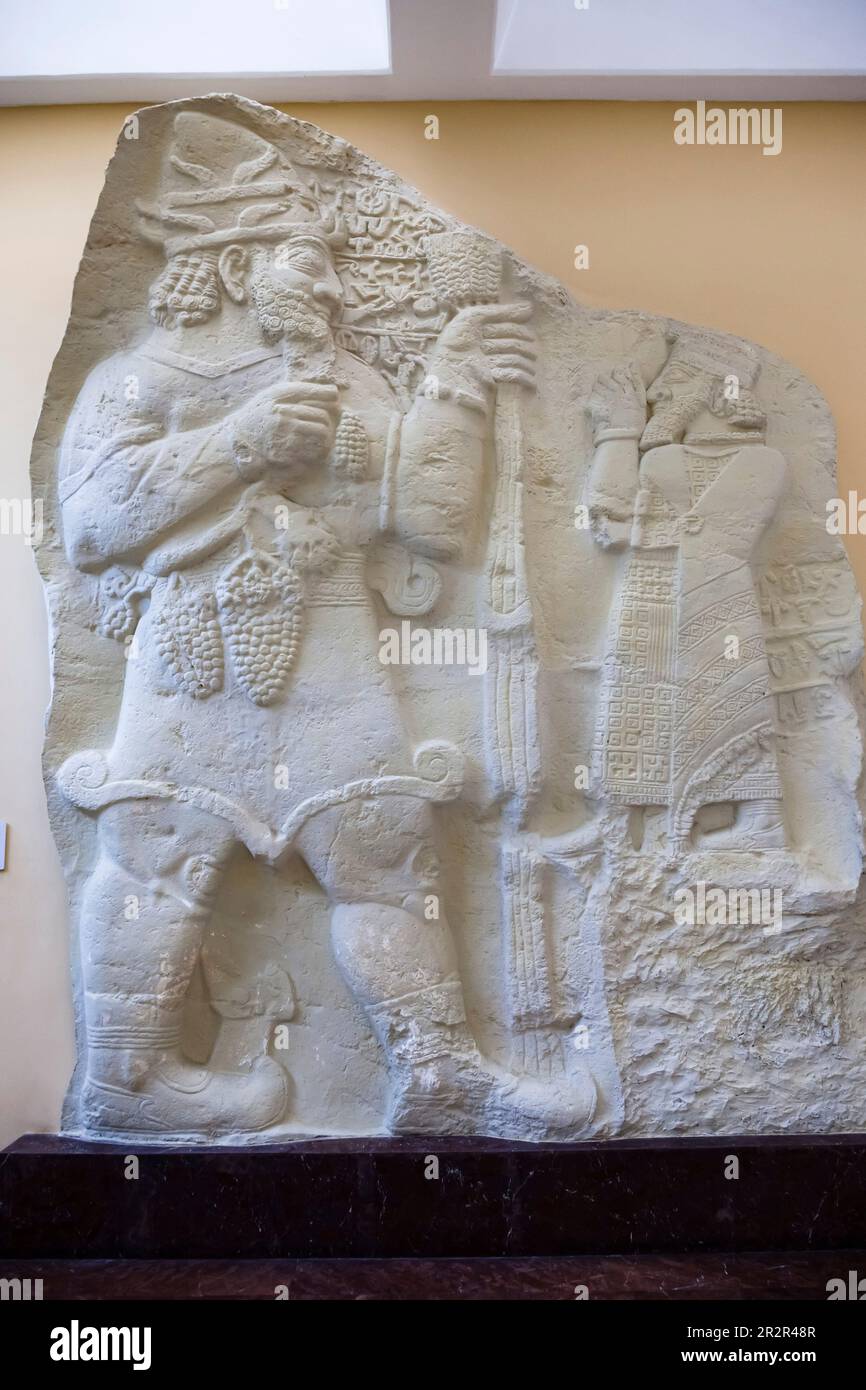 Rilievo del re Warpalas, da Ivriz (Konya), 8th centesimi a.C., tardo hittite reriod, Musei archeologici di Istanbul, Istanbul, Turchia Foto Stock