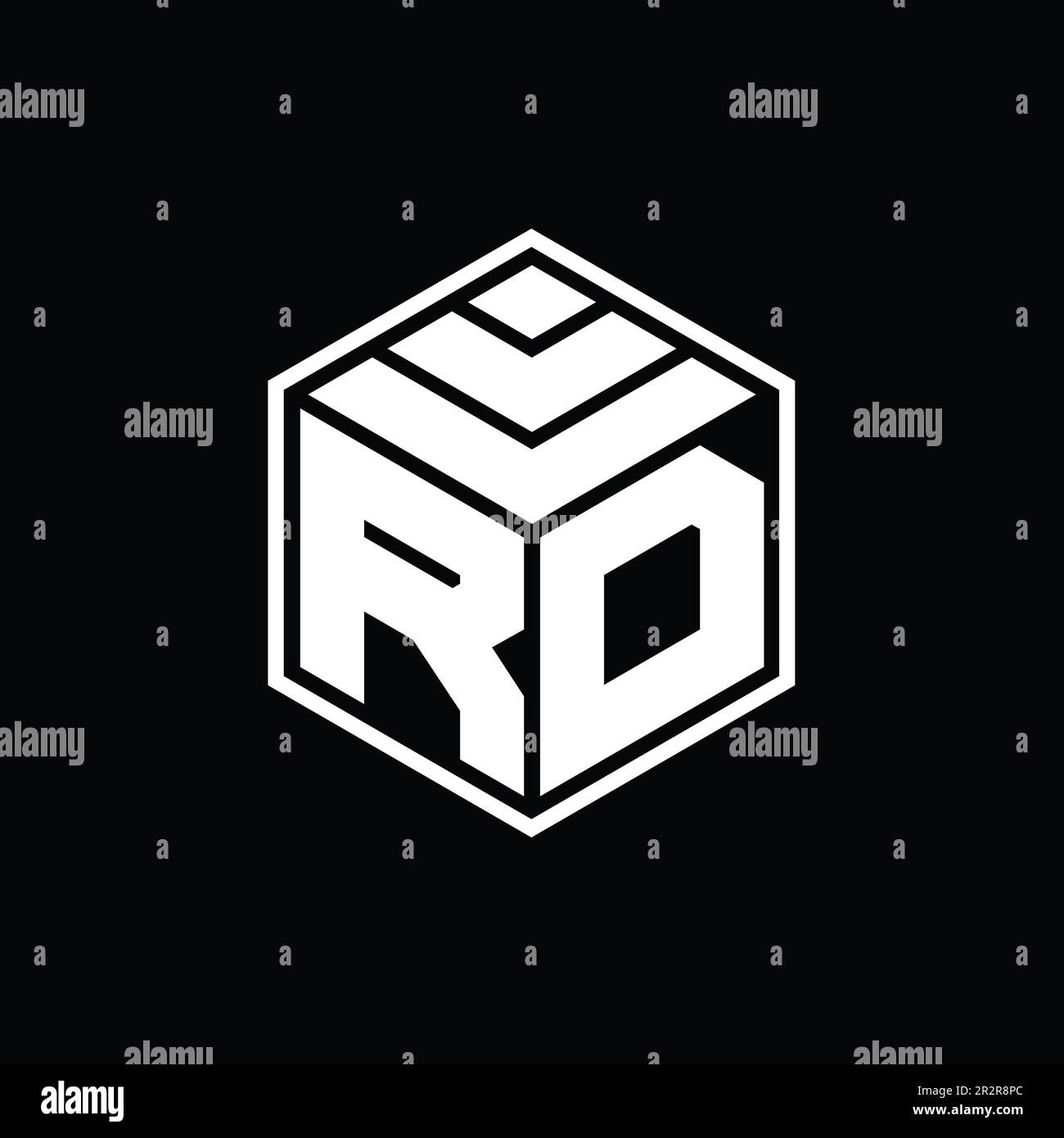 RD Logo monogramma con forma geometrica esagonale sagoma isolata Foto Stock