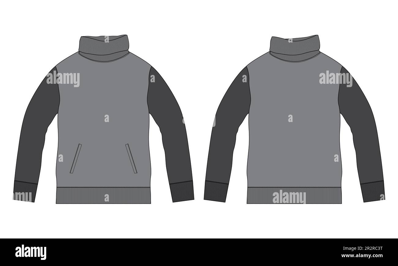 Bomber Jacket disegno tecnico disegno disegno disegno disegno piatto Moda modello di illustrazione vettoriale viste frontale e posteriore Illustrazione Vettoriale