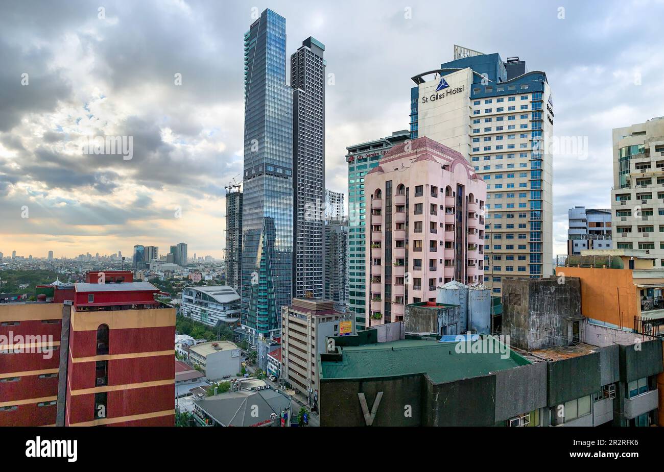 Trump Tower, Gramercy Residences, hotel, gli edifici più alti delle Filippine, lo skyline dei grattacieli di Makati, Barangay Poblacion, Manila, Asia orientale Foto Stock