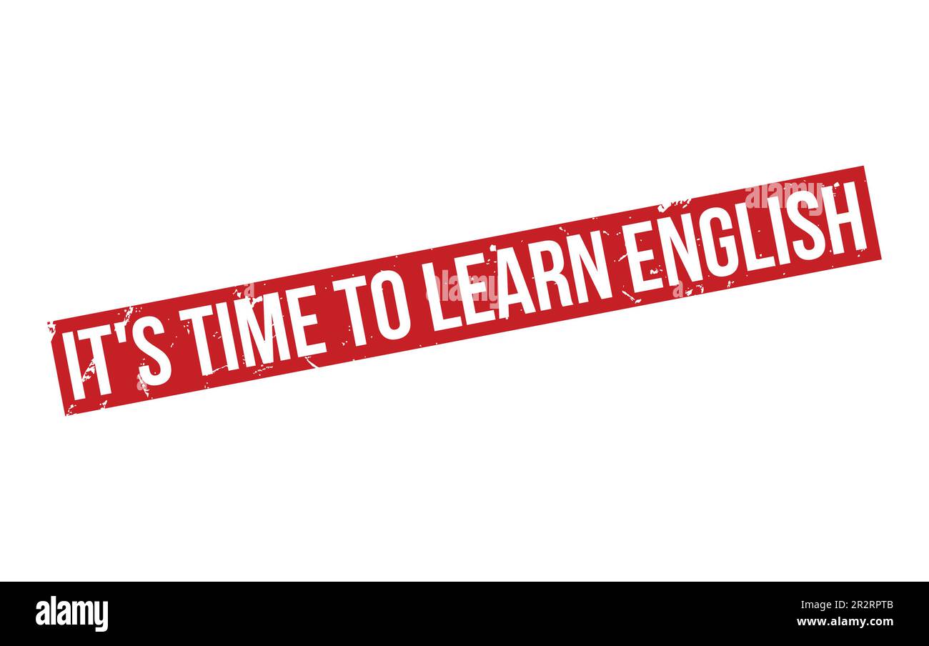 È tempo di imparare l'inglese Rubber Stamp Seal Vector Illustrazione Vettoriale