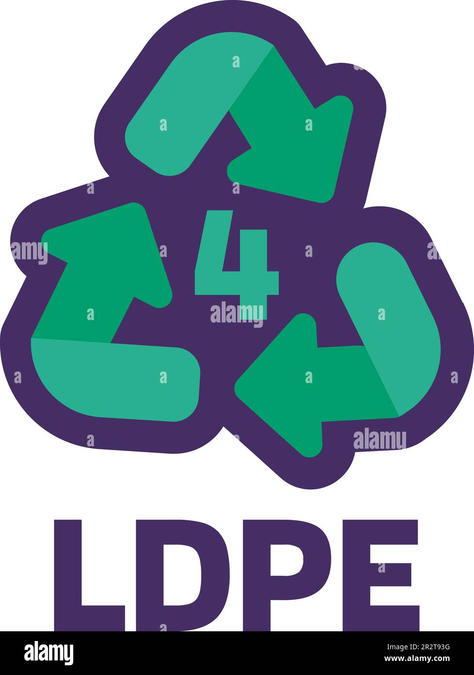 Notare il numero LDPE 4 per la marcatura dei prodotti industriali