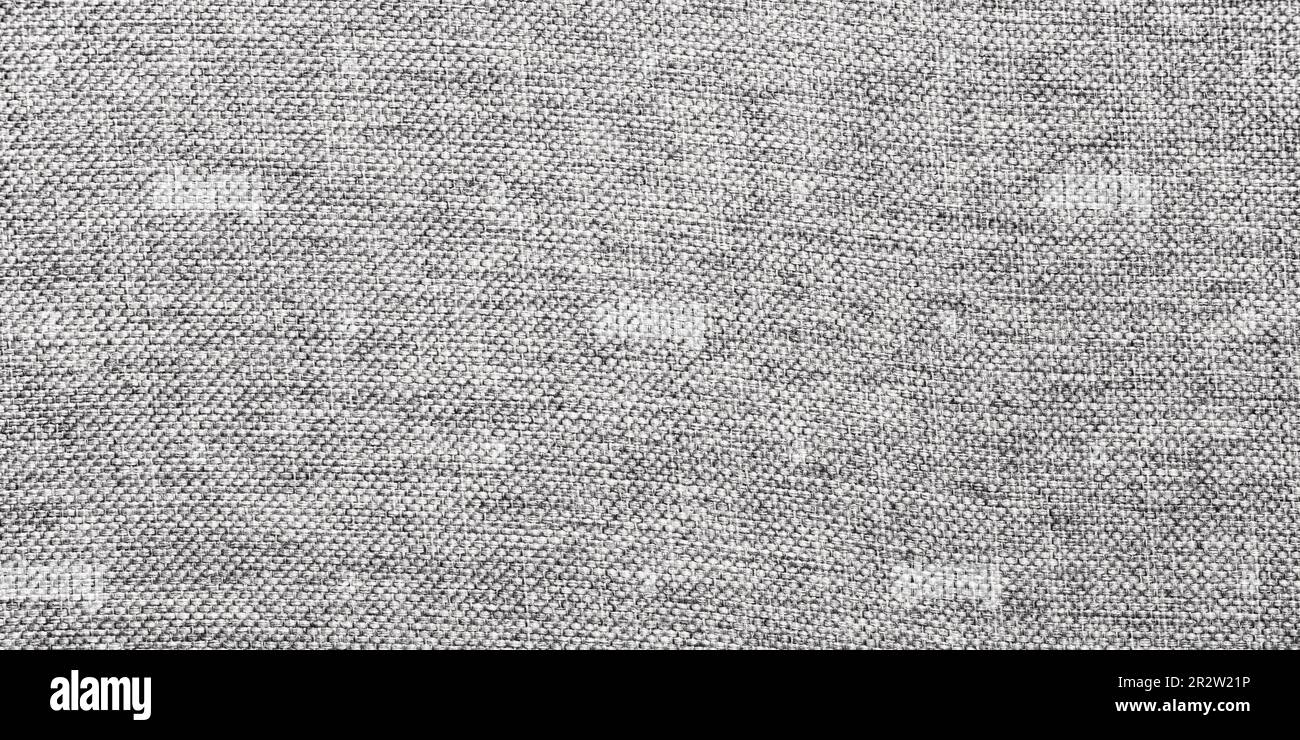 Tessuto grigio, tela di lino naturale come sfondo Foto Stock