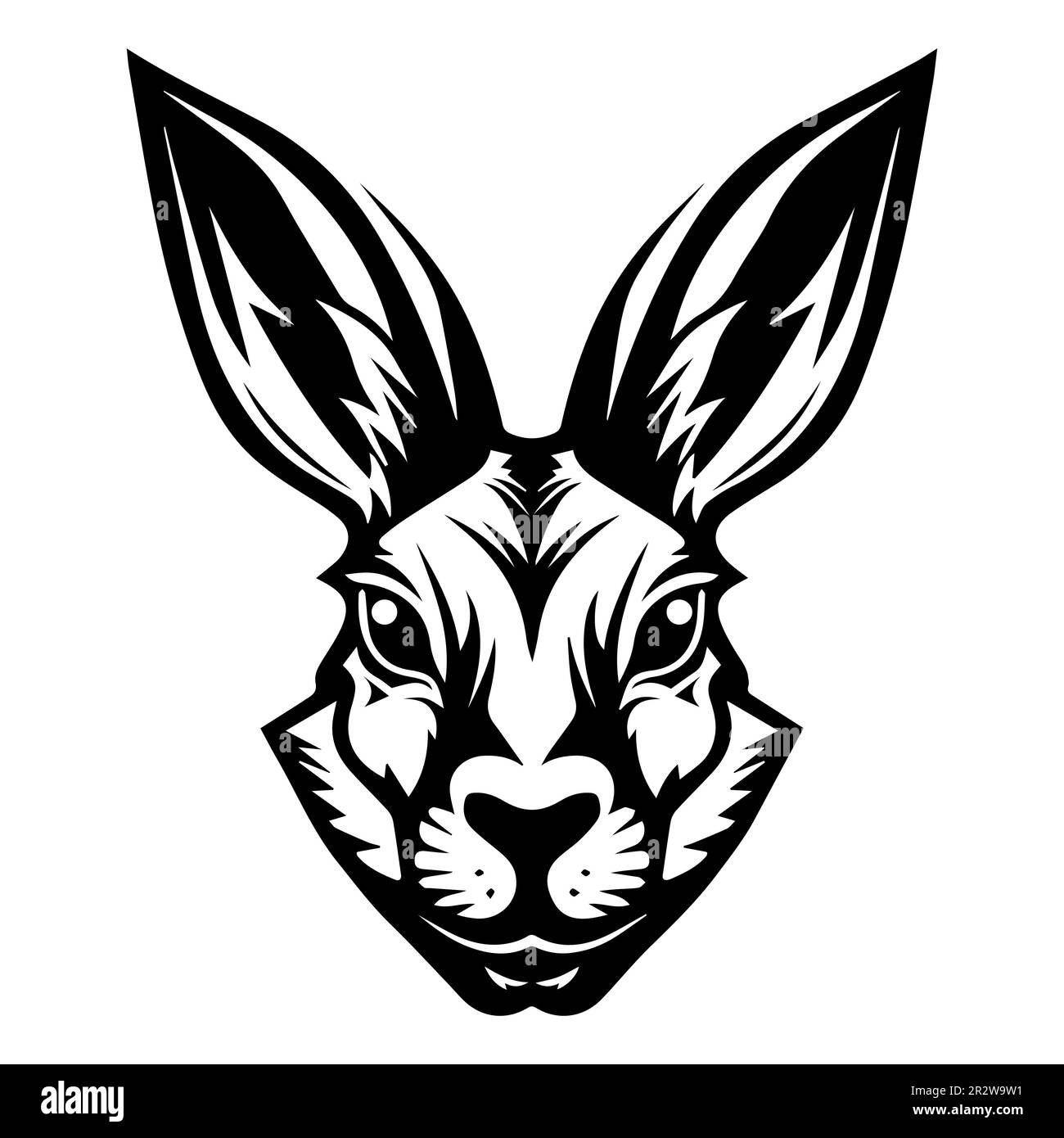 icona lepre nera su sfondo bianco. illustrazione del vettore piatto Illustrazione Vettoriale