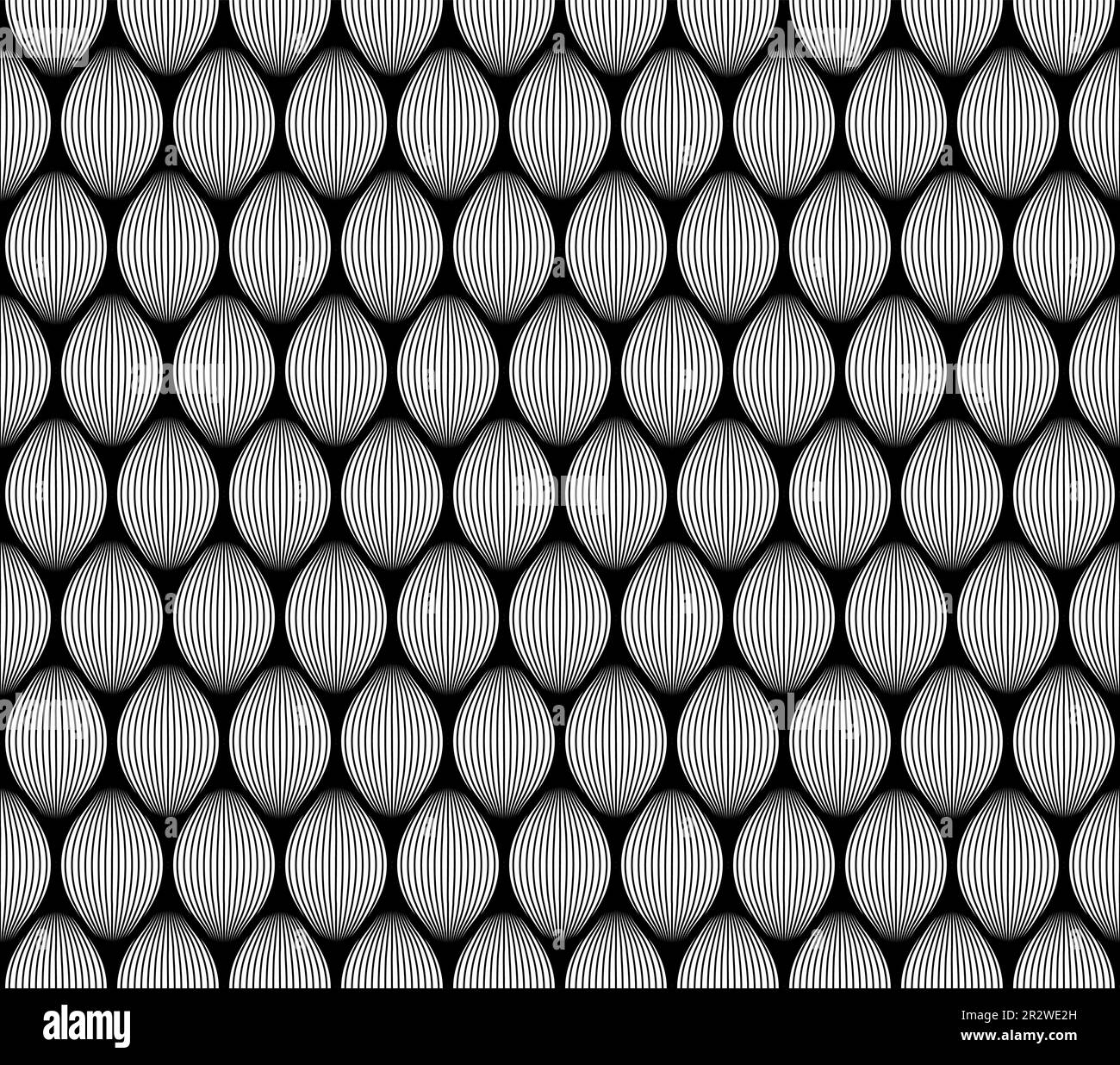 Moderna texture ottica senza cuciture realizzata in foglie nere su sfondo bianco/trasparente Illustrazione Vettoriale