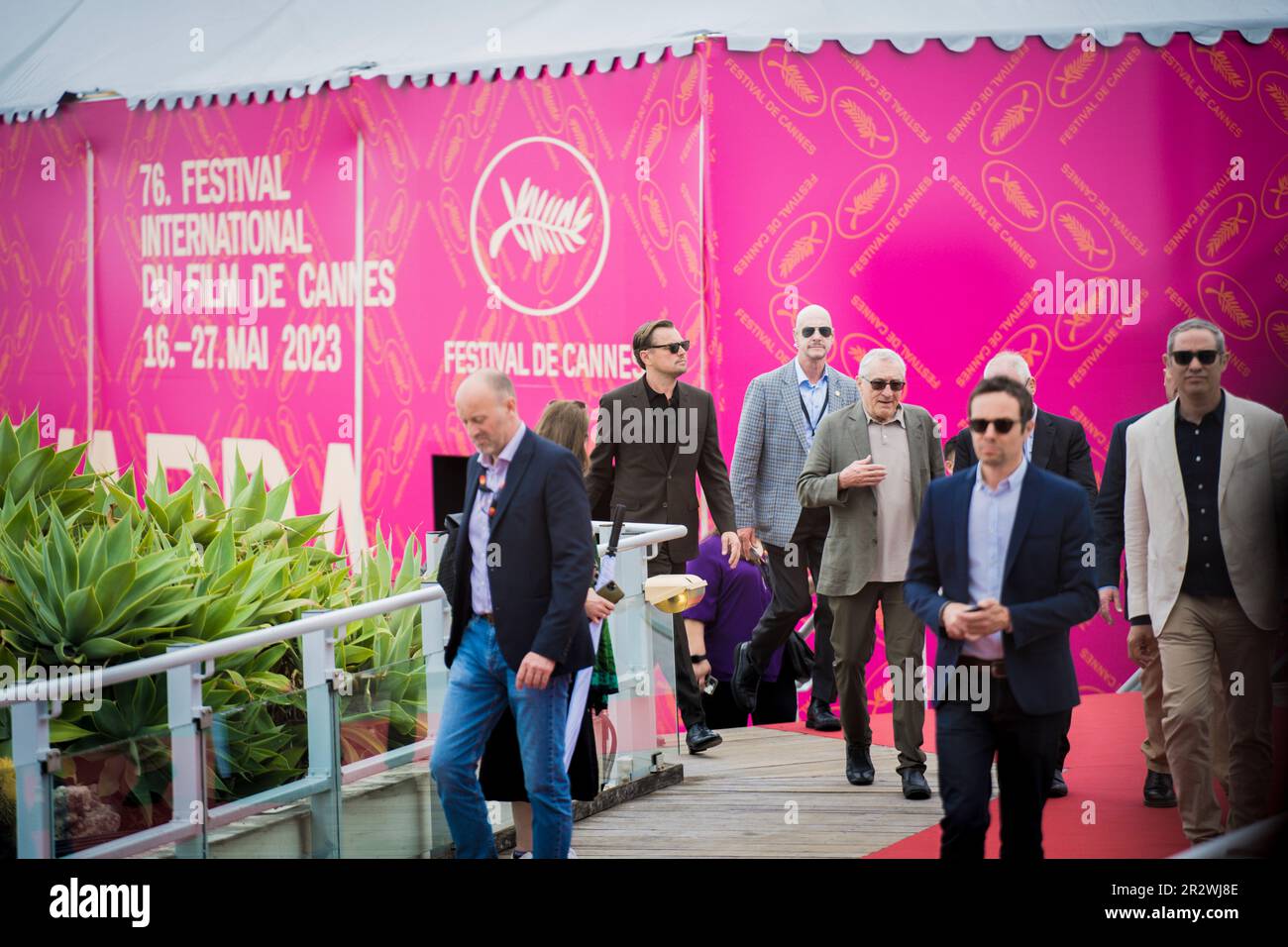 Cannes, Francia, 21th maggio 2023, Robert De Niro e Leonardo di Caprio partecipano al 76th° festival annuale del cinema di Cannes al Palais des Festivals (Credits photo Foto Stock