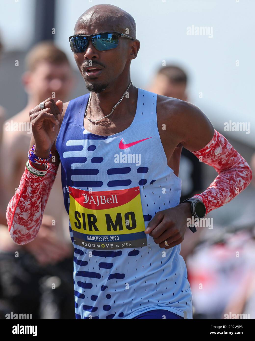 Manchester, Regno Unito. 21st maggio, 2023. Sir Mo Farah gestisce la Great Manchester Run a Manchester, Regno Unito Domenica 21 Maggio 2023 (Foto di Phil Bryan/Alamy Live News) Credit: Philip Bryan/Alamy Live News Foto Stock