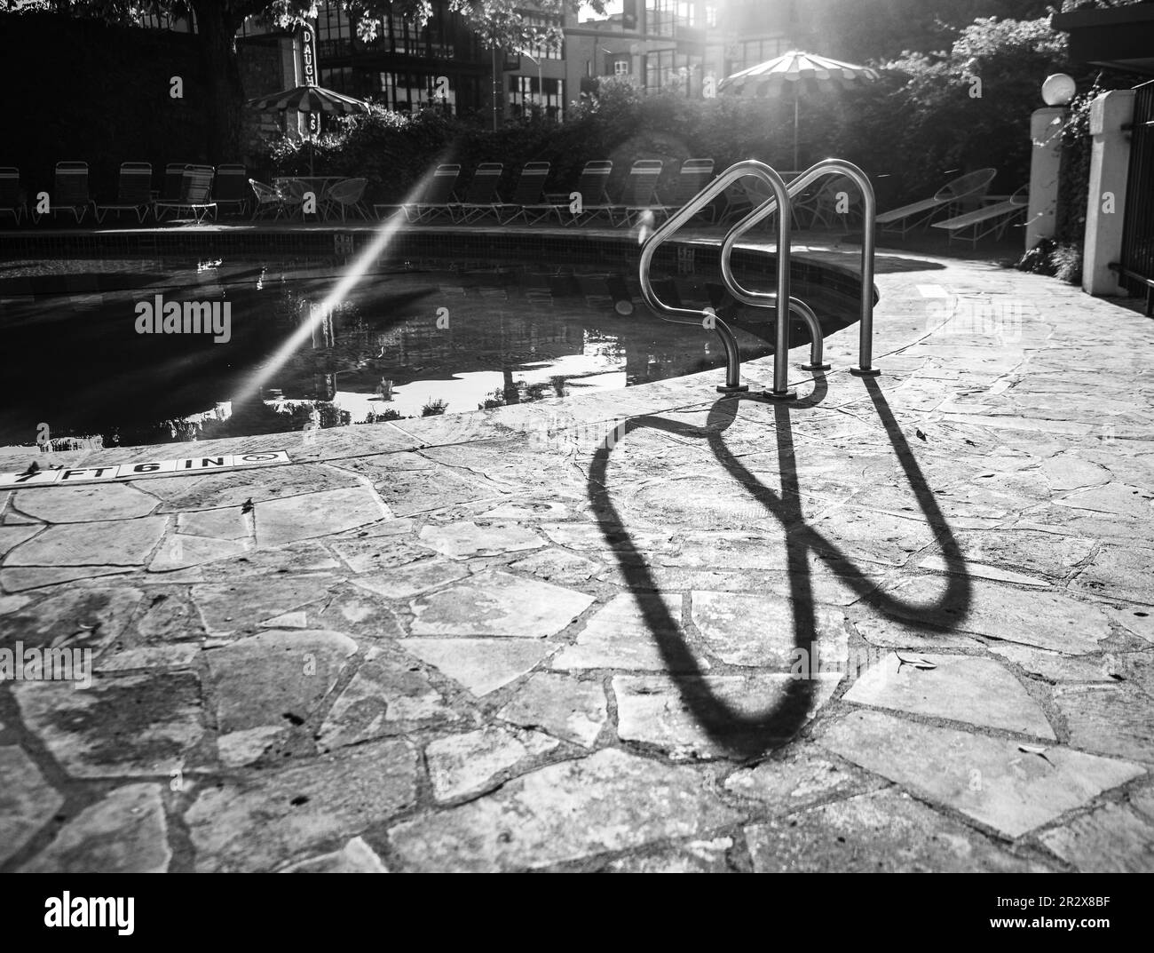 Retro Motel Pool Foto Stock