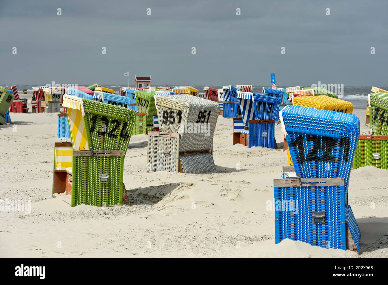 Langeoog Beach, Isole Frisone Orientali, bassa Sassonia, Germania Foto Stock