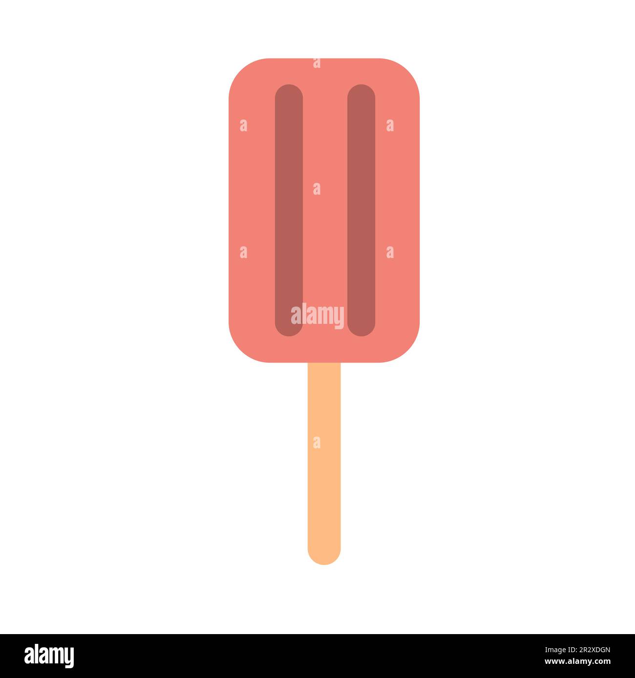 Gelato alla frutta dolce su un bastone. Delizioso dessert congelato su sfondo isolato. Illustrazione Vettoriale