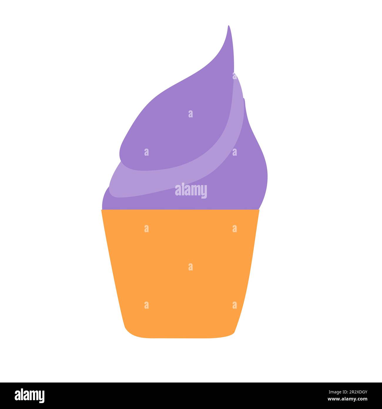 Gelato alla frutta dolce in un bicchiere su un fondo isolato. Illustrazione Vettoriale