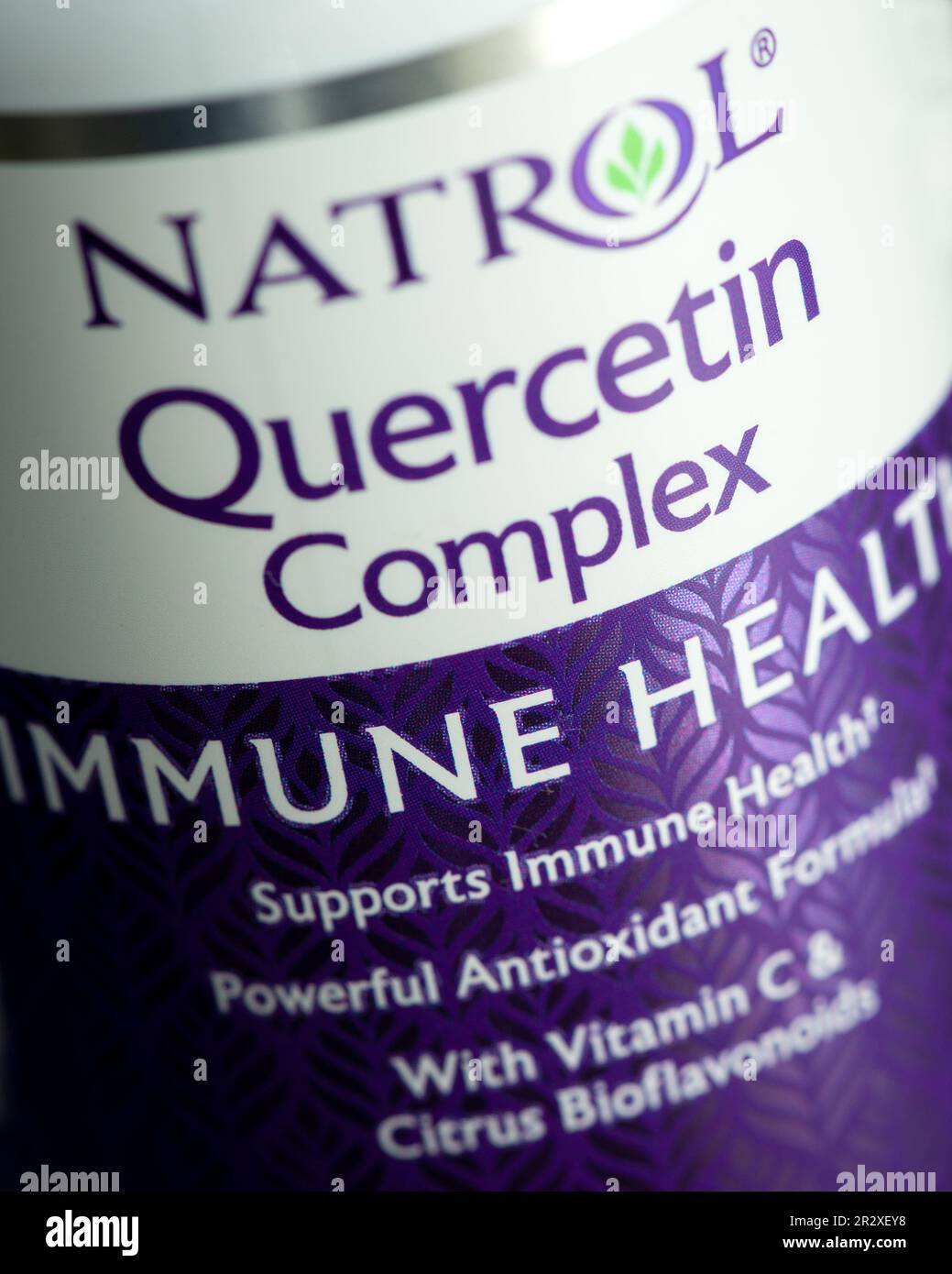Il complesso di quercetina di Natrol è un integratore di formula antiossidante per la salute immunitaria, integratori dietetici concetto Foto Stock