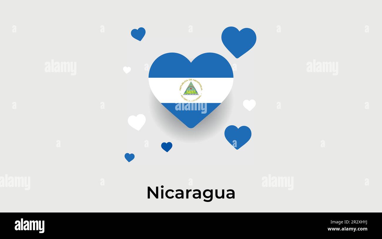 Nicaragua paese cuore. Amore Nicaragua bandiera nazionale vettore illustrazione Illustrazione Vettoriale