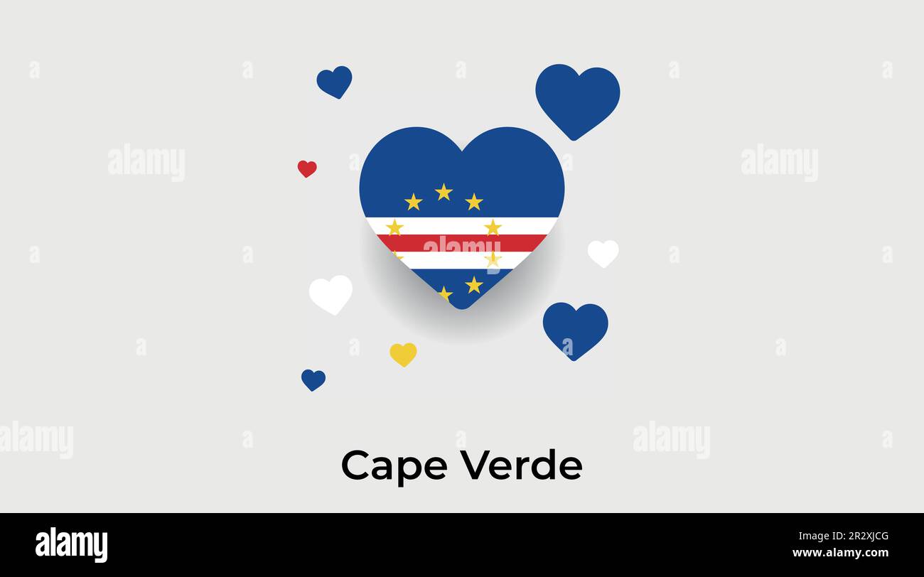 Capo Verde paese cuore. Love Capo Verde National flag vettoriale illustrazione Illustrazione Vettoriale