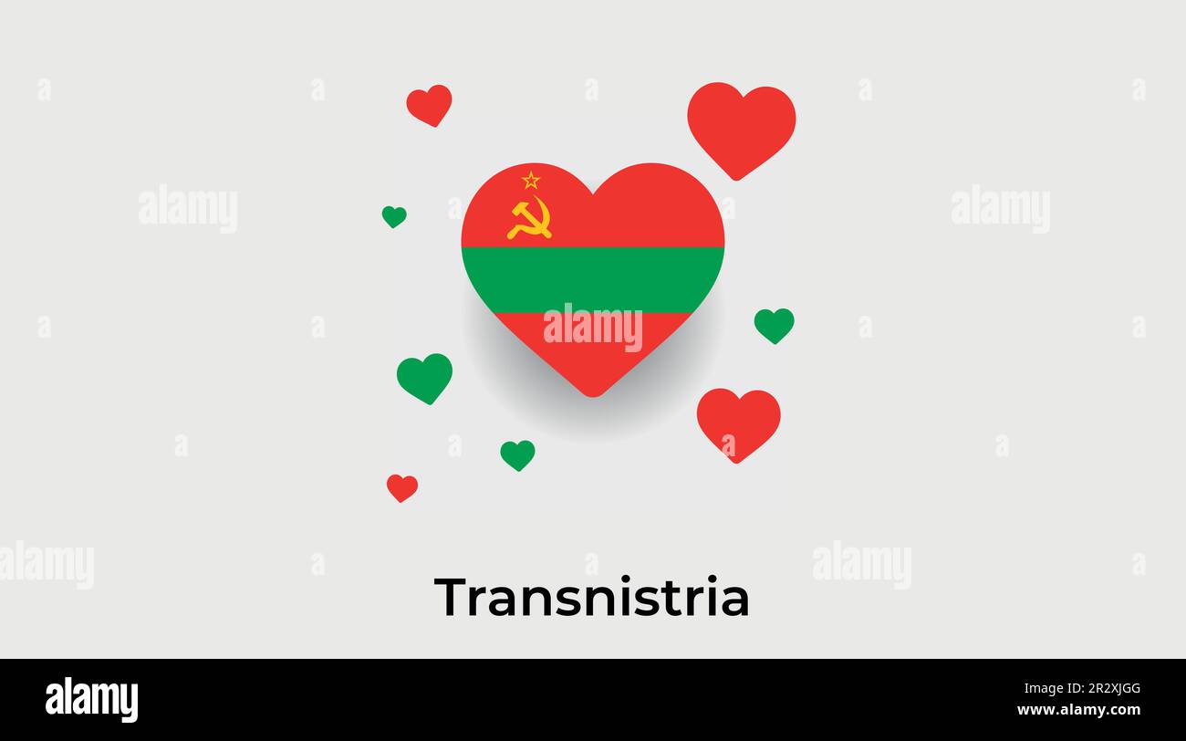 Transnistria paese cuore. Amore Transnistria bandiera nazionale vettore illustrazione Illustrazione Vettoriale