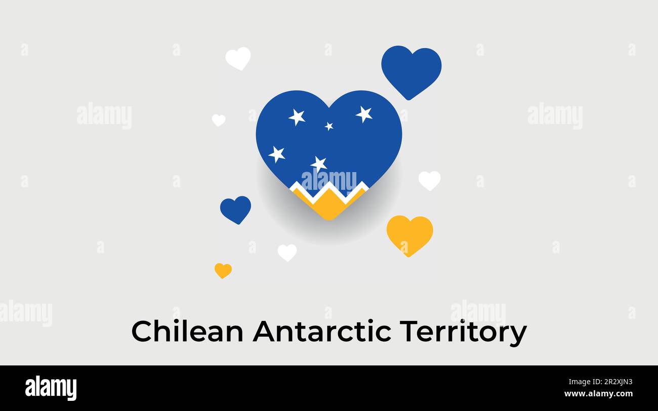 Cileno Antartico territorio paese cuore. Amore Cileno Antartico territorio nazionale bandiera illustrazione vettore Illustrazione Vettoriale