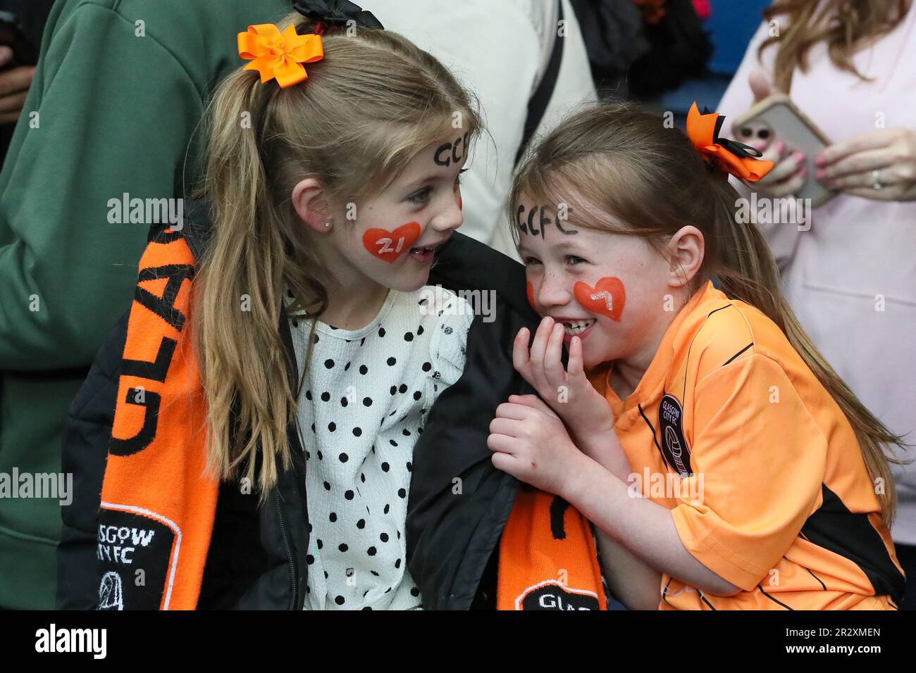 Glasgow, Regno Unito. 21st maggio, 2023. Glasgow City ha vinto un gol, segnato da Laura Davidson (Glasgow City, 14) per vincere il campionato e il loro titolo scozzese 16th. Il punteggio finale di Rangers 0 - 1 Glasgow City, ha preso il titolo da Rangers, i campioni precedenti. Il gol, segnato in tempi supplementari, è stato sufficiente a negare ai Celtic, che giocavano cuori a Parkhead e vincevano 2 - 0, dal sorpasso in vetta alla classifica. Credit: Findlay/Alamy Live News Foto Stock