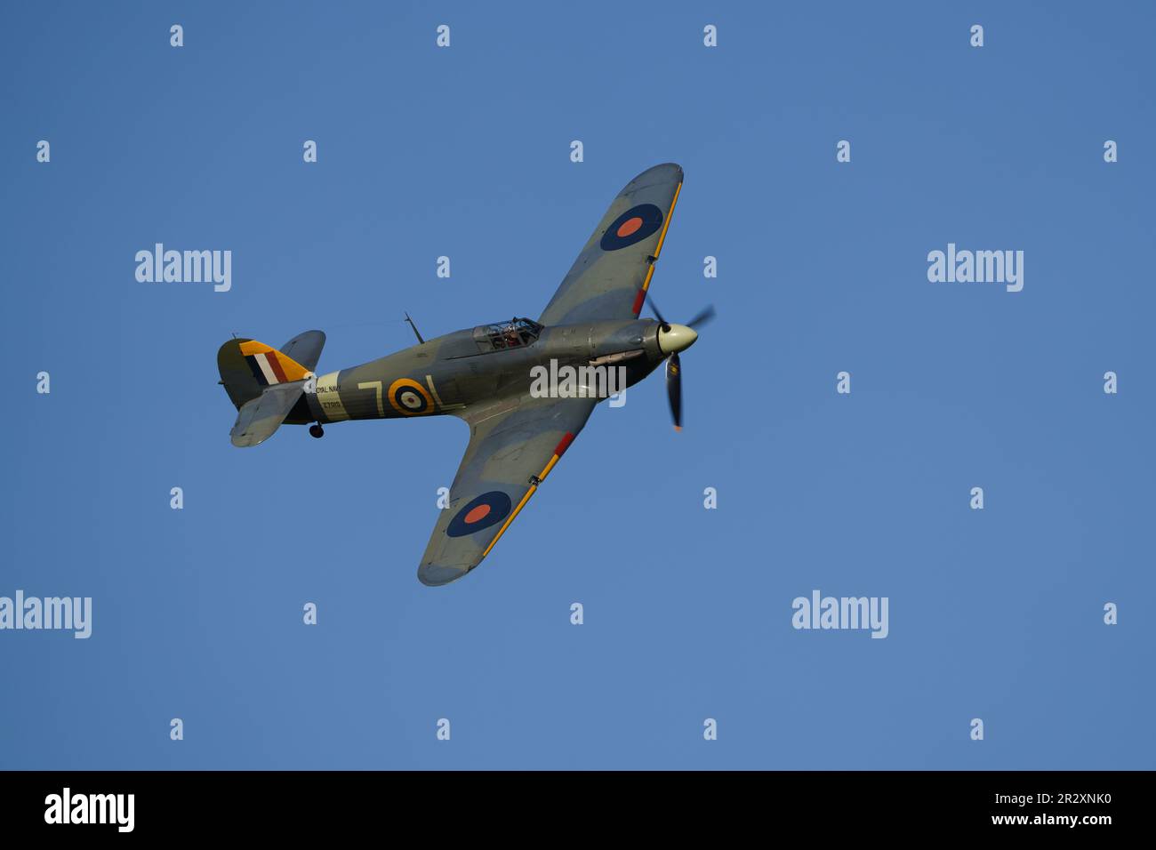 The Shuttleworth Collection (G-BKTH) Hawker Sea Hurricane IB mostra al Shuttleworth Evening Airshow il 2023 maggio Foto Stock