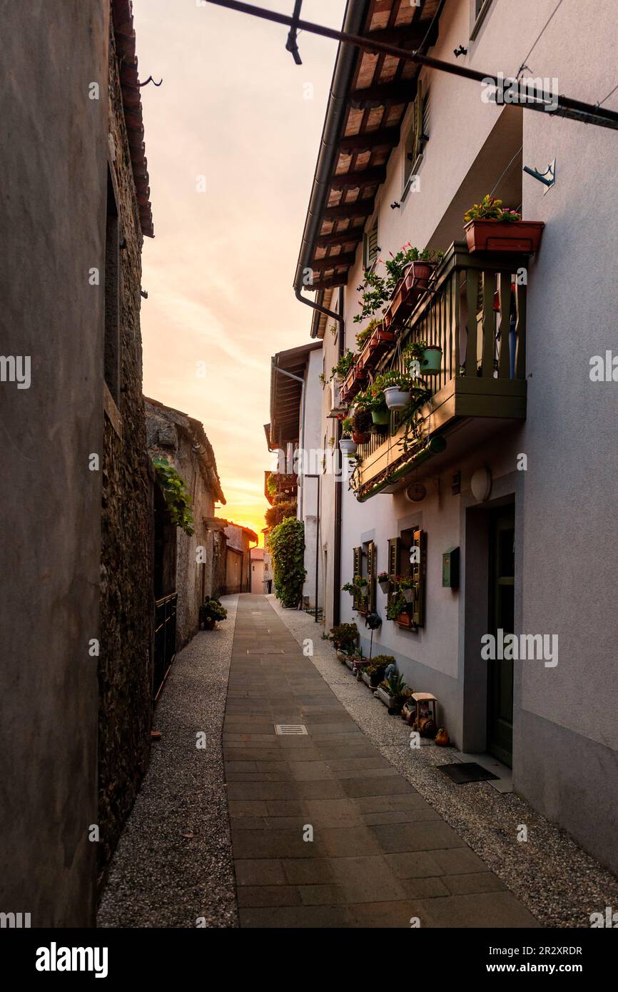 Belle strade della piccola città vecchia nel sud della Slovenia Foto Stock
