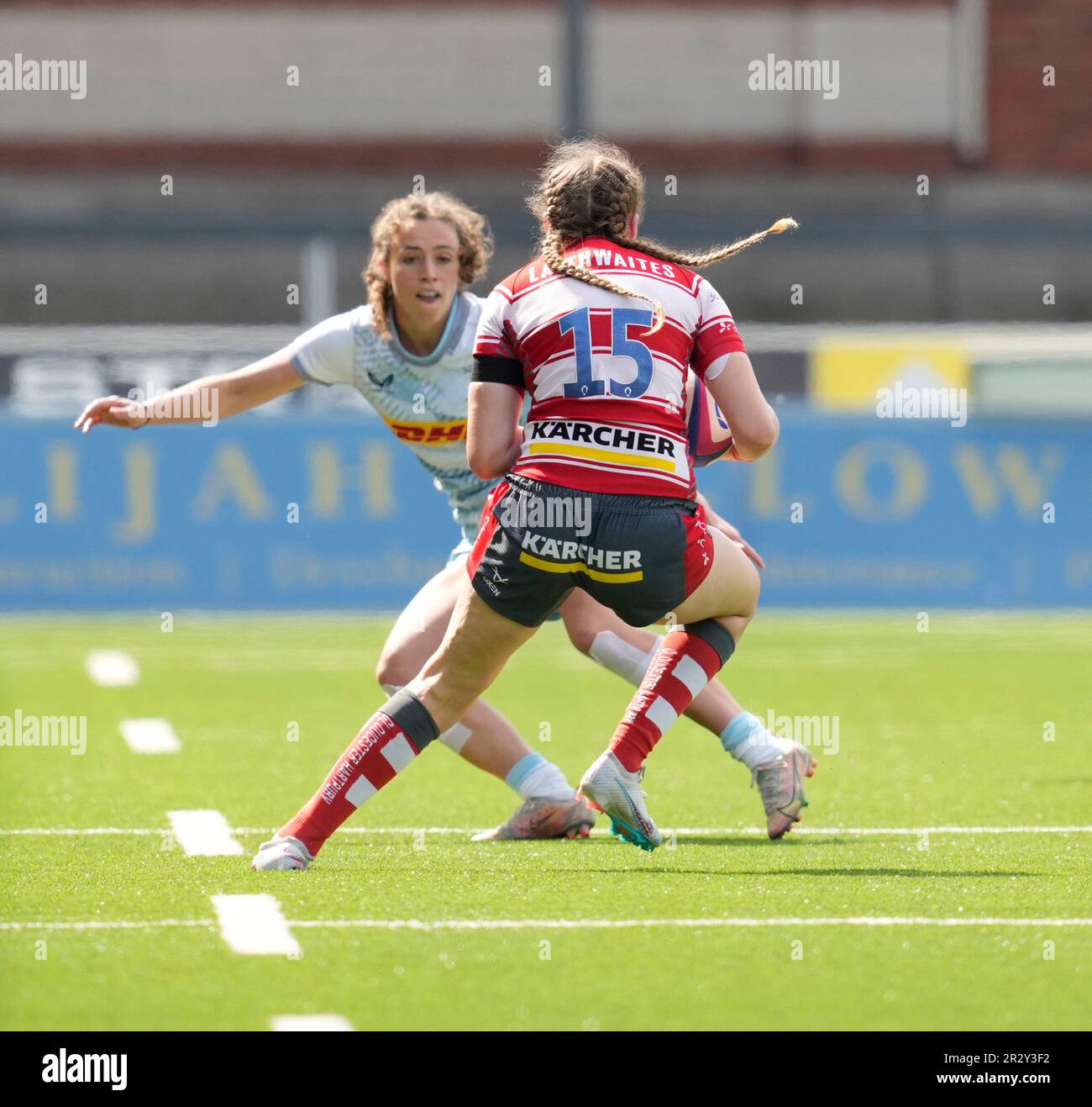 Gloucester,UK, 21 maggio 2023 Emma Sing (Gloucester) #15 visto in azione durante il Premier Allianz 15 GloucesterHartpury v Harlequins al Kingsholm Stadium Gloucester Regno Unito il 21 2023 maggio Alamy Live News Punteggio finale: 67-14 Credit: Graham Glendinning / GlennSports/Alamy Live News Foto Stock