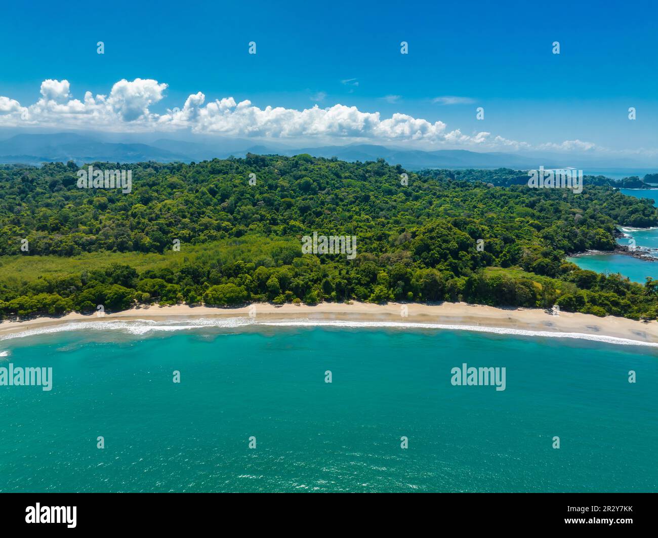 Veduta aerea del Parco Nazionale Manuel Antonio in Costa Rica. Foto Stock