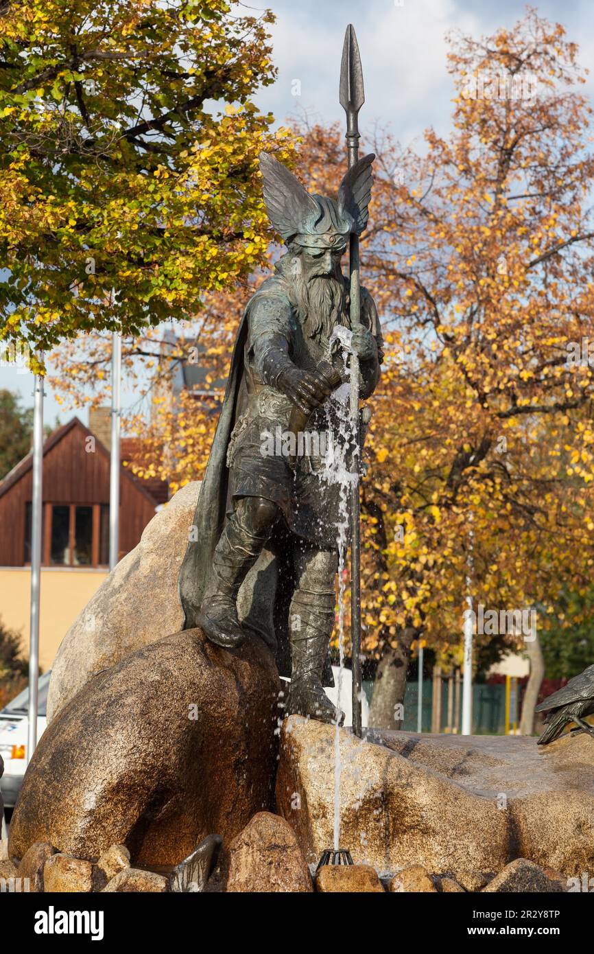 Thale mythenweg Fontana della saggezza Foto Stock