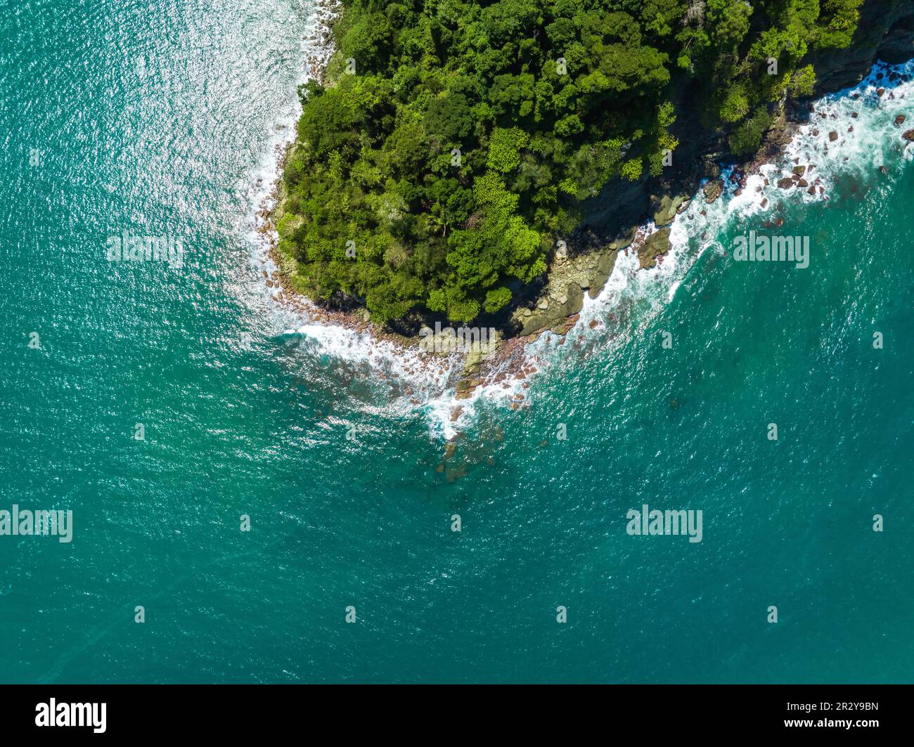 Veduta aerea del Parco Nazionale Manuel Antonio in Costa Rica. Foto Stock