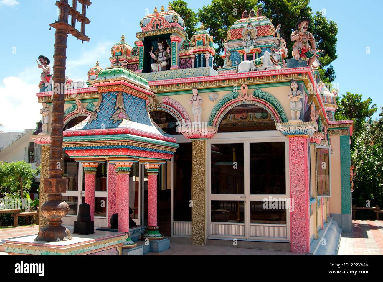 Tempio sacro indù, Mauritius, Oceano Indiano, Ganga Talao Foto Stock
