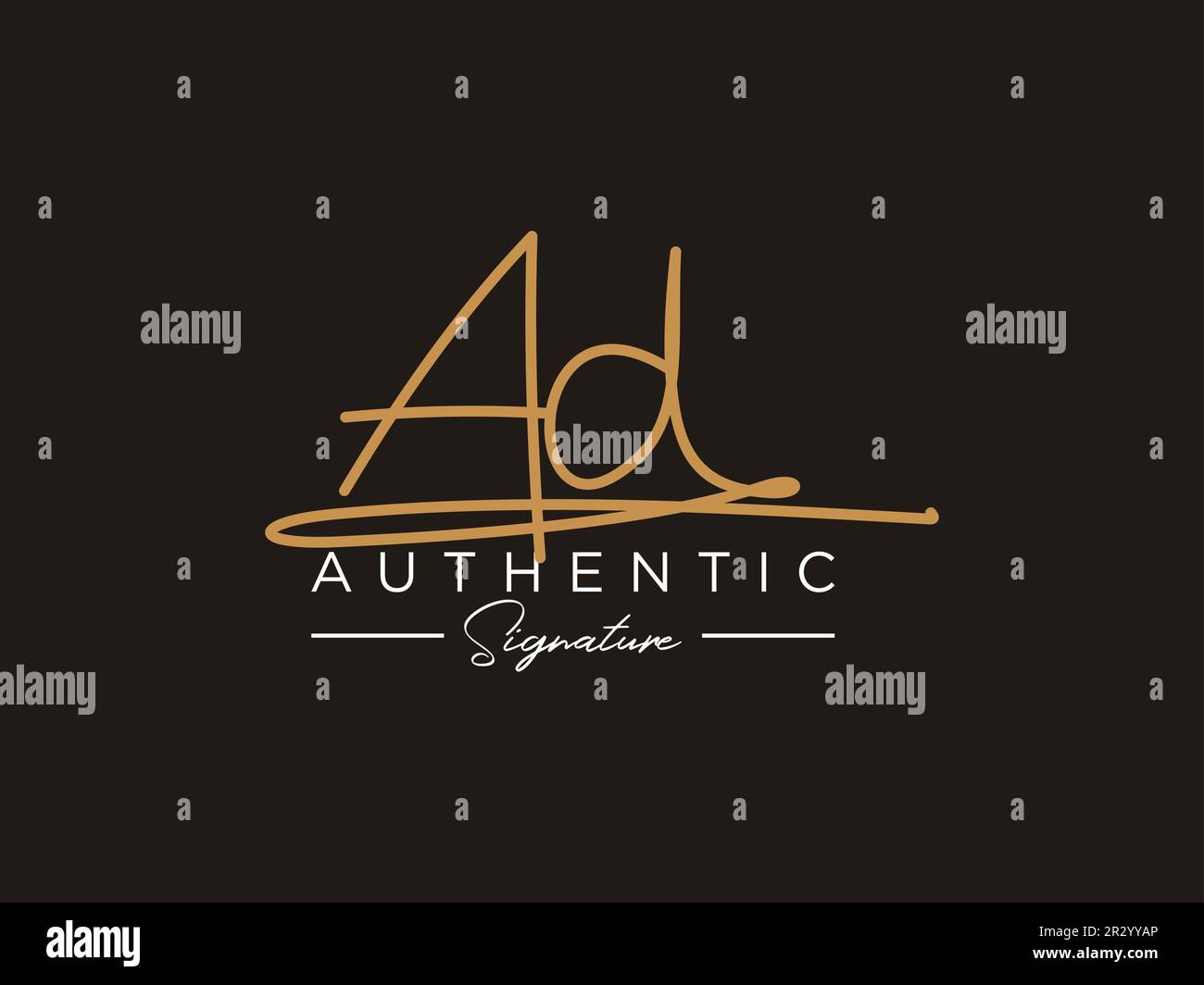 Vettore modello logo firma AD. Illustrazione Vettoriale