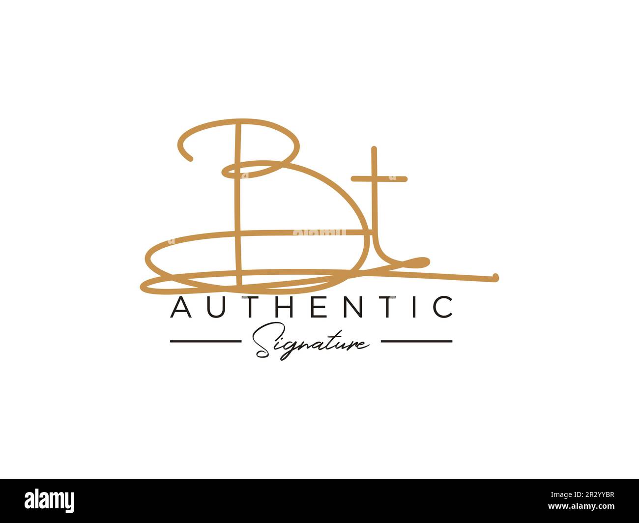 Vettore modello logo firma BT. Illustrazione Vettoriale