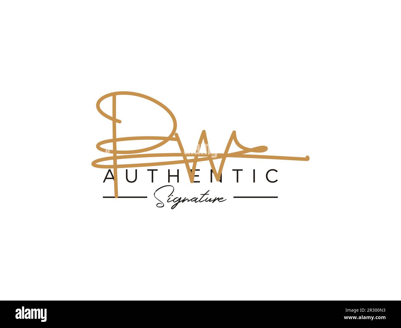 Vettore modello logo firma PW. Illustrazione Vettoriale