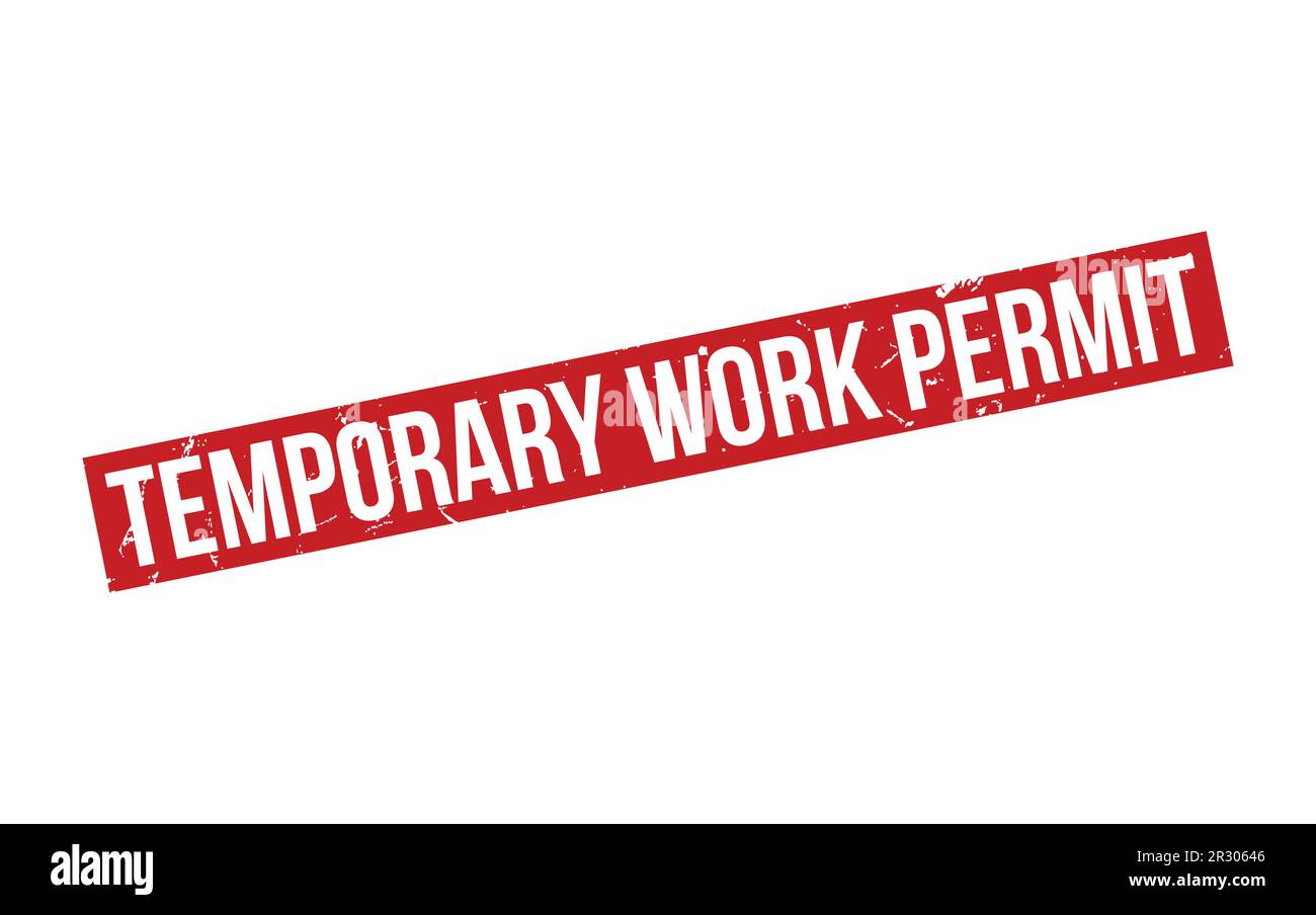 Permesso di lavoro temporaneo timbro in gomma vettore sigillo Illustrazione Vettoriale