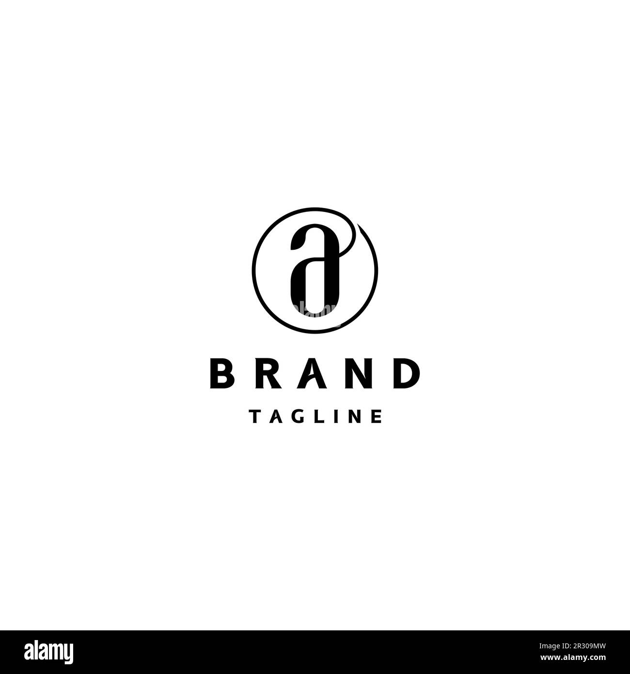 Esclusiva lettera a con logo in cerchio. Design minimalista di classe con il logo con la lettera a le cui linee non si rompono e continuano a formare un cerchio. Illustrazione Vettoriale