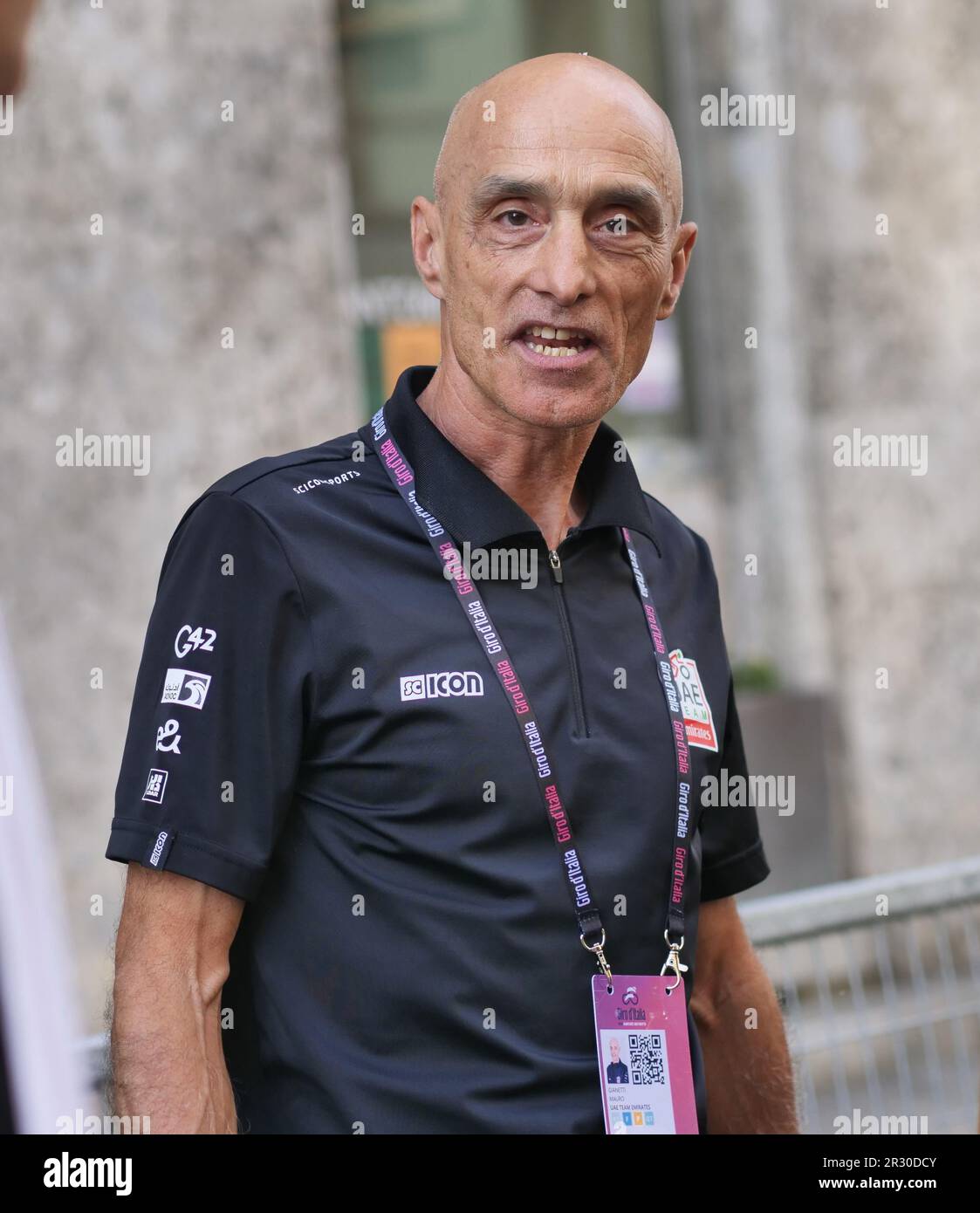 Mauro Giannetti alla 15 tappa del giro d'Italia da Seregno a Bergamo 195 km Foto Stock