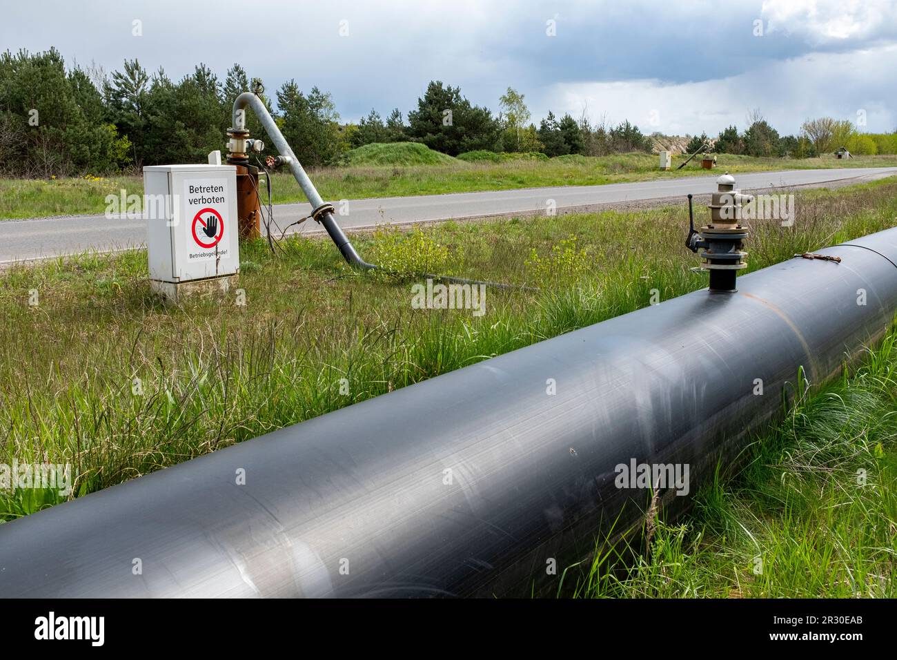 Cottbus, Germania. Janschwalde Tagebau è una delle molte miniere di carbone aperte di Bown in Cast nella regione con la Polonia & Tjushie. Essa scava enormi quantità di combustibili fossili per la produzione di elettricità e calore, contribuendo così al cambiamento climatico. Foto Stock