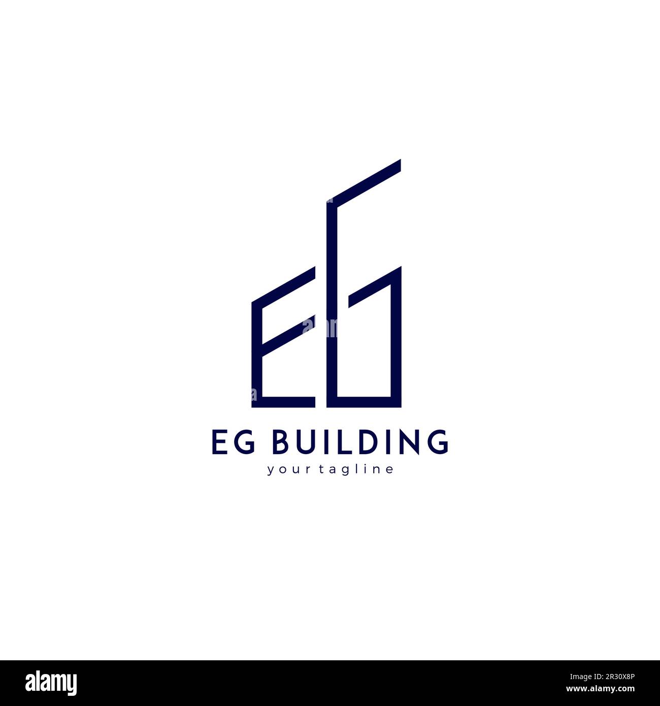 LOGO edificio AD ESEMPIO. Illustrazione vettoriale del logo della città Illustrazione Vettoriale