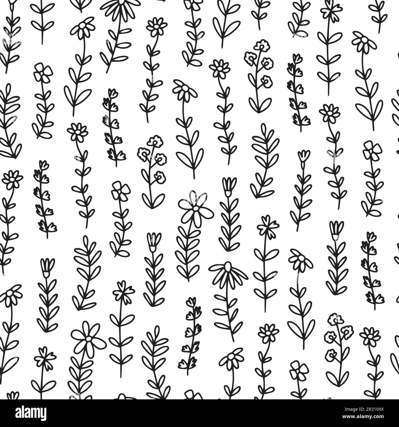 Doodle estate fiori senza cuciture modello Illustrazione Vettoriale