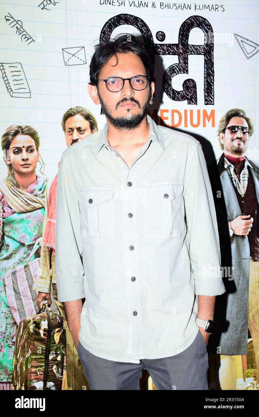 Vishesh Bhatt, regista indiano, Hindi Medium, lancio del film, Mumbai, India, 15 maggio 2017 Foto Stock