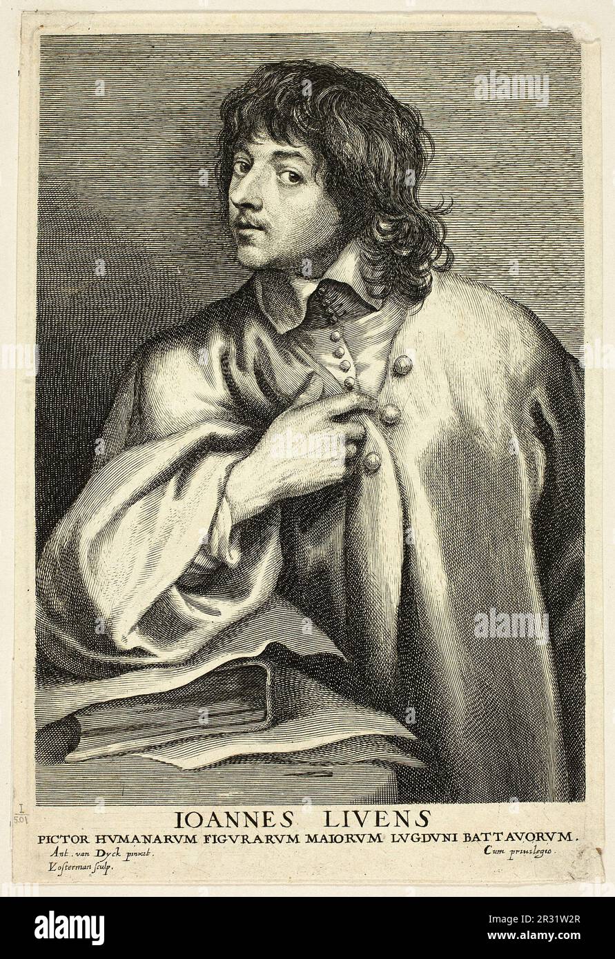 Jan Lievens Date: 1630/45 Artist: Lucas Emil Vorsterman (Fiammingo, 1595-1675) Foto Stock
