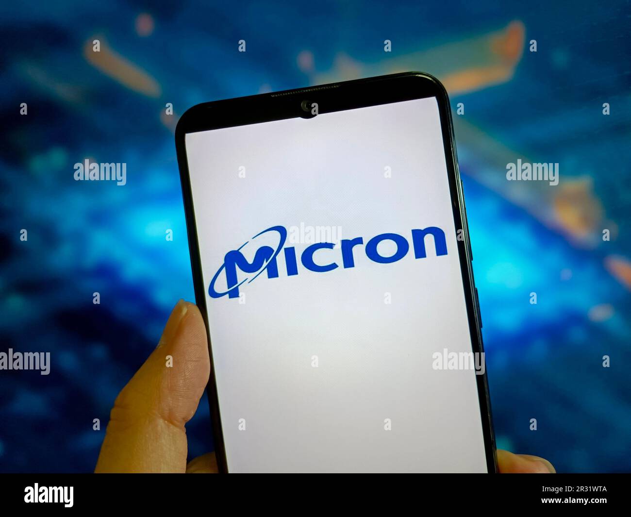 SUQIAN, CINA - 22 MAGGIO 2023 - llustration: Micron, Suqian City, Jiangsu Province, Cina, 22 maggio, 2023. Foto Stock