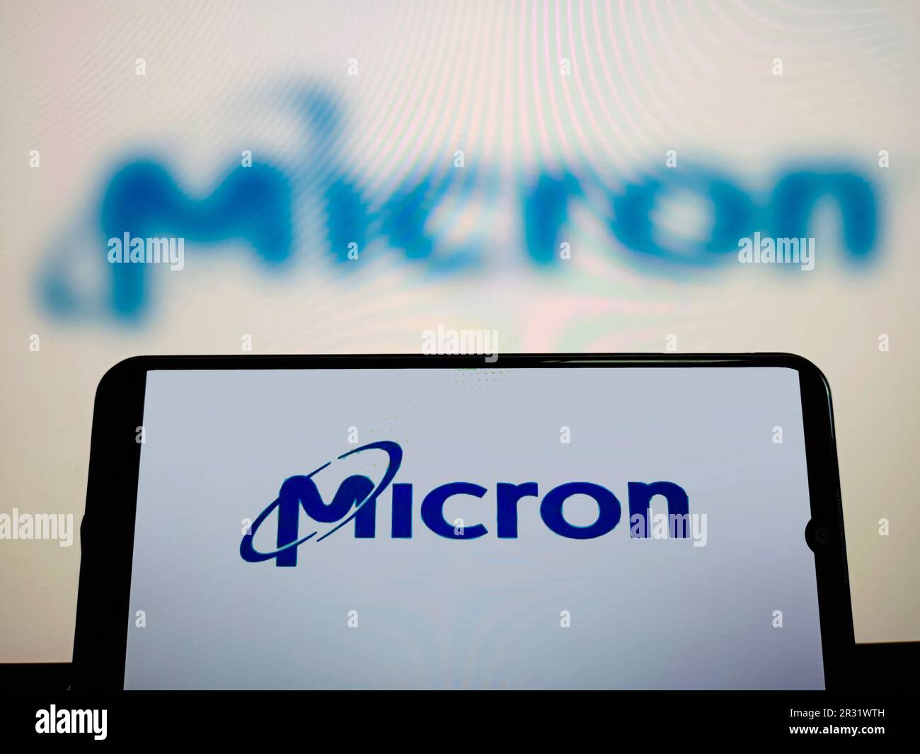 SUQIAN, CINA - 22 MAGGIO 2023 - llustration: Micron, Suqian City, Jiangsu Province, Cina, 22 maggio, 2023. Foto Stock