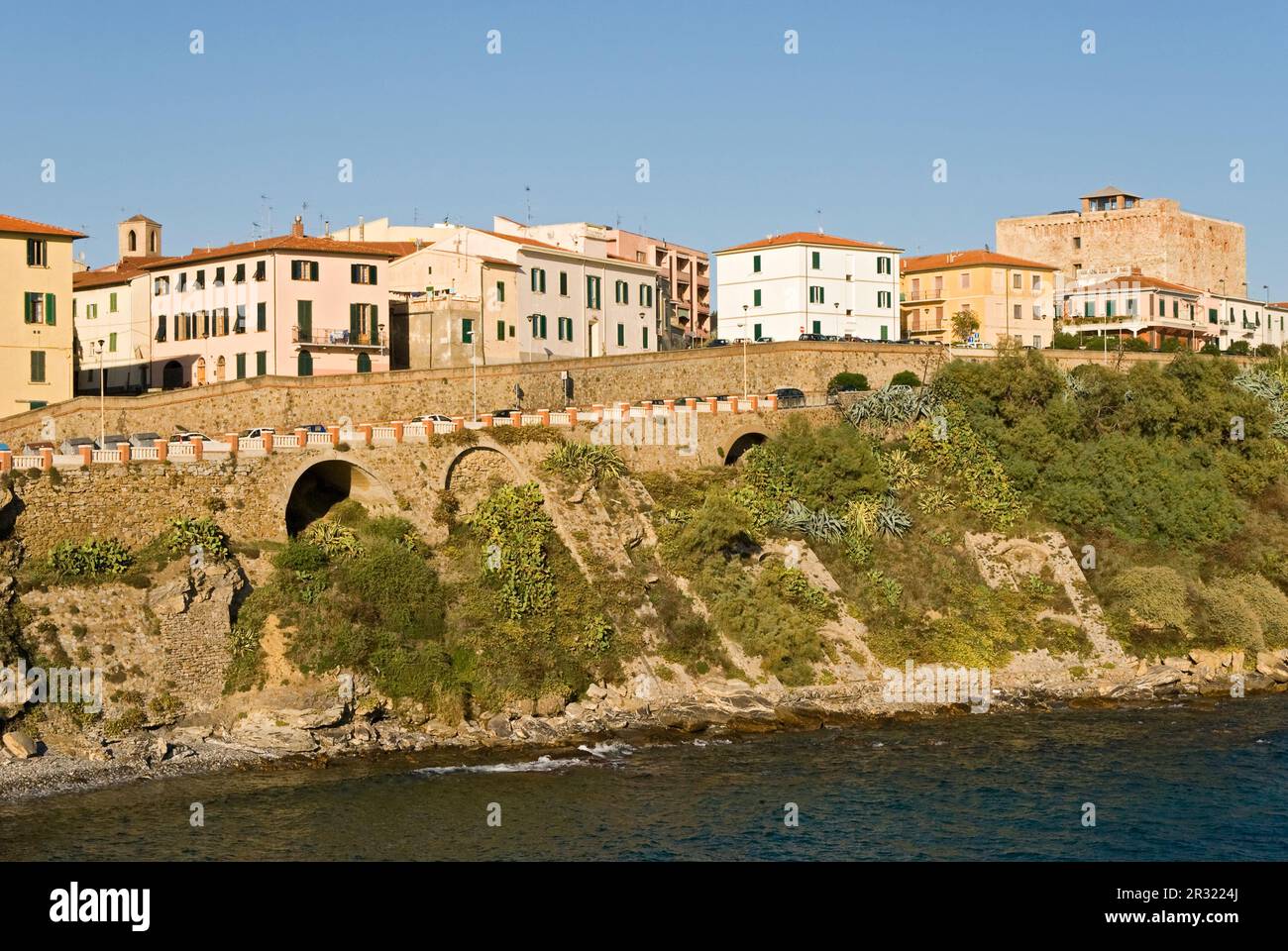 Vista sulla città di Piombino Foto Stock