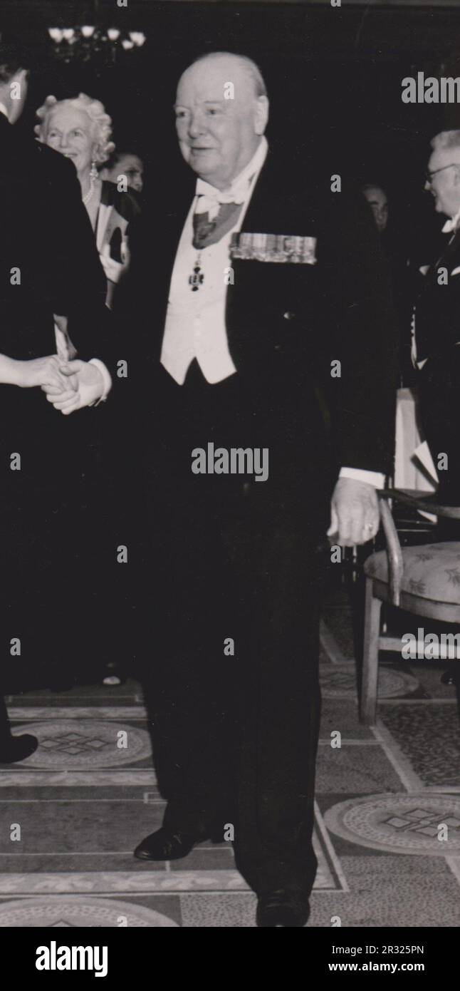 Sir Winston Churchill all'Ambasciata degli Stati Uniti a Londra, 1950 Foto Stock