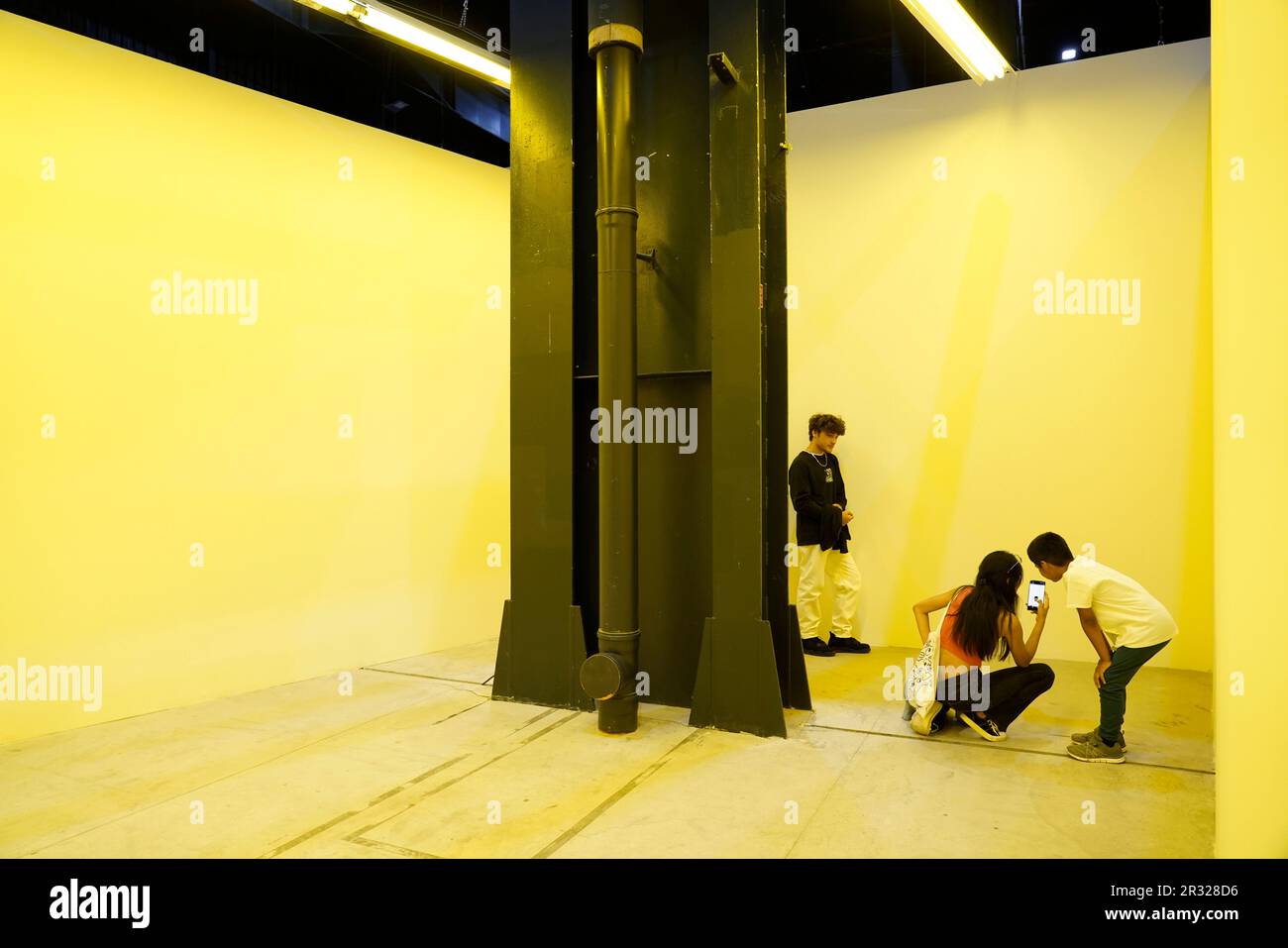 "Stanze dei corridoi dei neons" Bruce Nauman, artista, Fondazione Pirelli Hangar Bicocca, galleria d'arte contemporanea, Milano, Lombardia, Italia, Europa Foto Stock