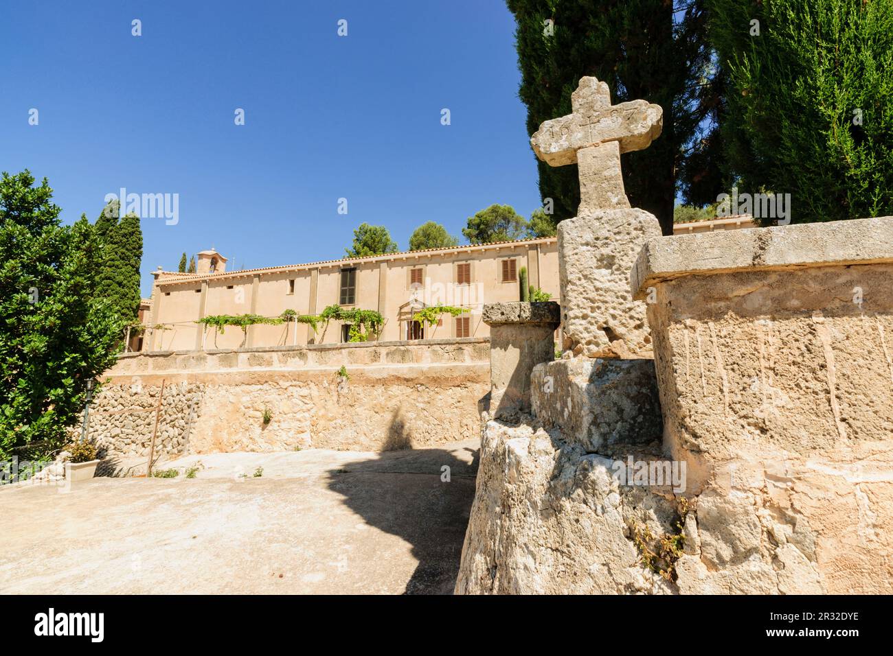 Santuario de Sant Honorat 1397, Montaña de Cura, Algaida.Mallorca.Islas Baleares. España. Foto Stock