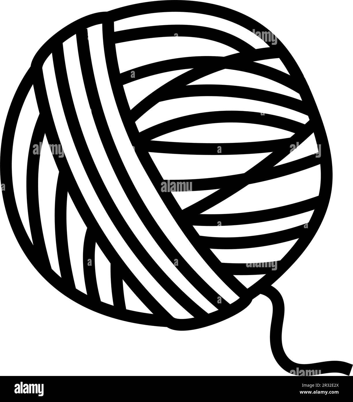 disegno vettoriale icona di filo di lana di maglia di filato della sfera Immagine e Vettoriale - Alamy