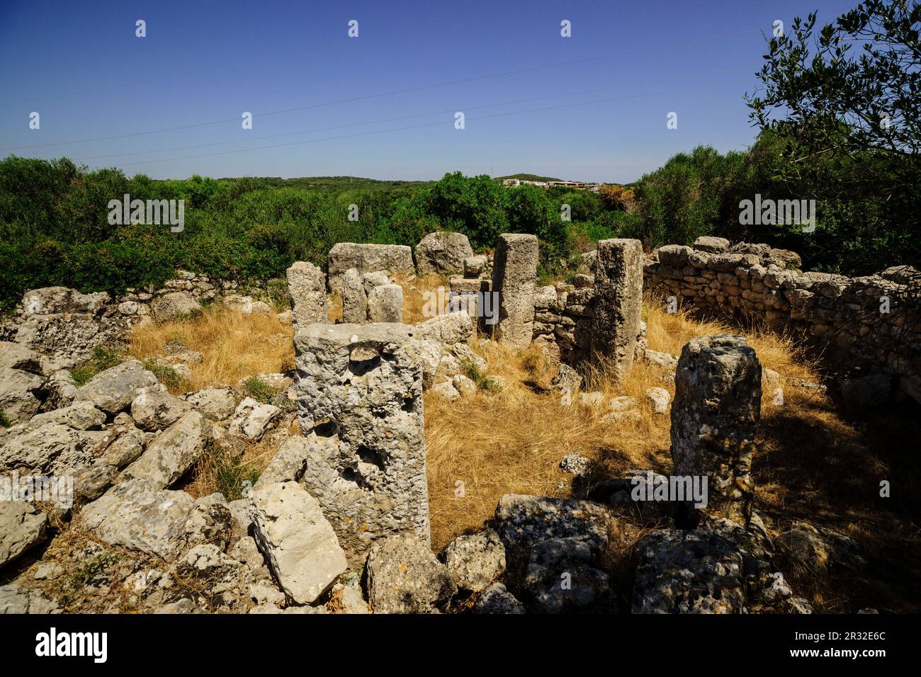 Yacimiento de Biniaiet o Sant Vicenç D Alcaidús, época postalayótica, 550-123 a.C, Maó. Minorca, Islas Baleares, España. Foto Stock