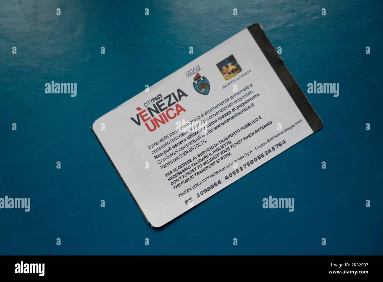 City Pass, Venezia unica, biglietto per i mezzi pubblici in vaporetto e autobus, Venezia, Veneto, Italia Foto Stock
