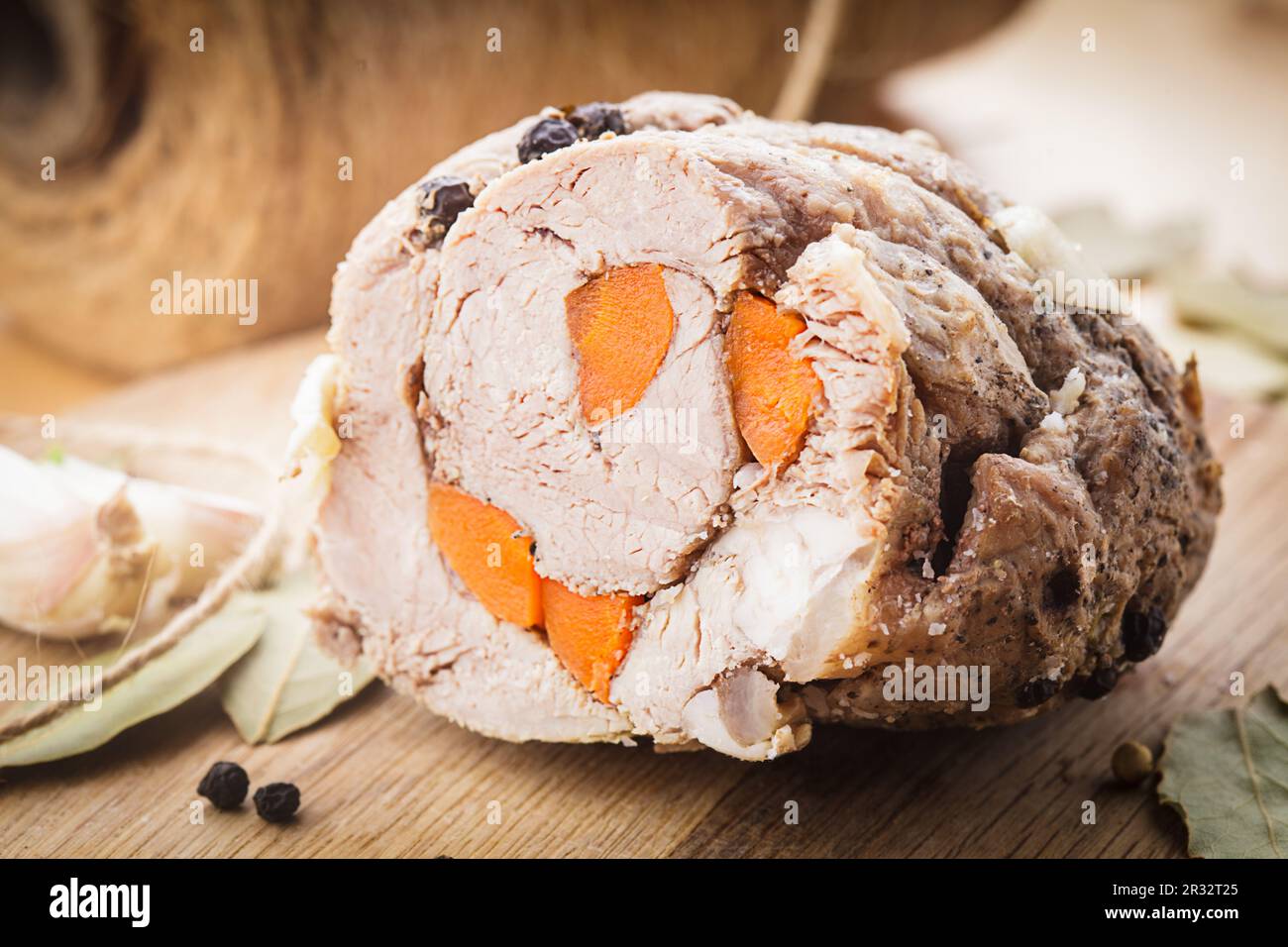 Rotolo di carne arrosto Foto Stock