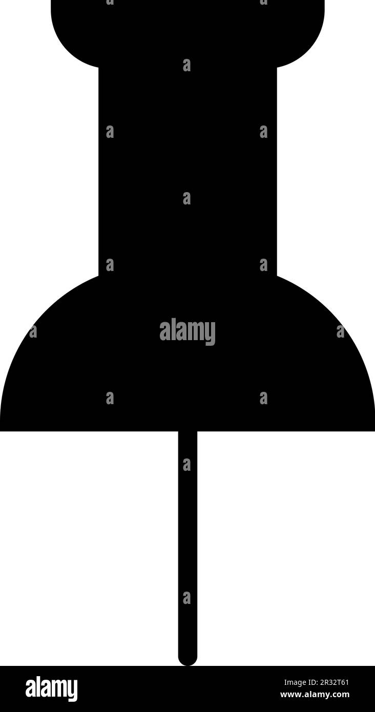 Icona vettoriale piatta del push pin Illustrazione Vettoriale